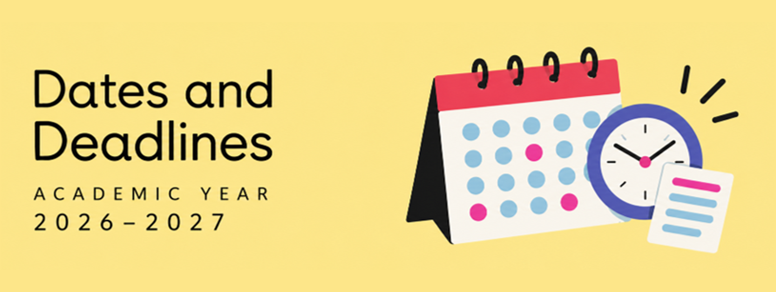 dates and deadlines